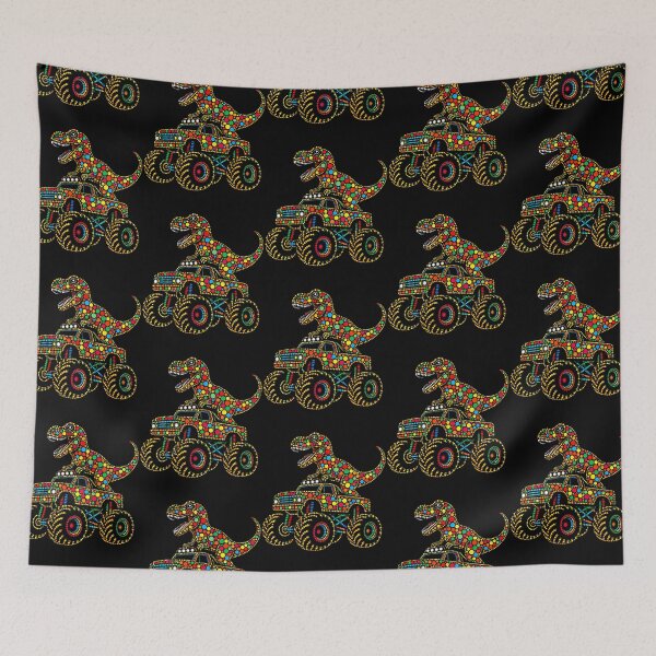Item preview, Colorful Polka Dot Dinosaur Riding Monster Truck Toddler Boy designed and sold by RealestInternet.