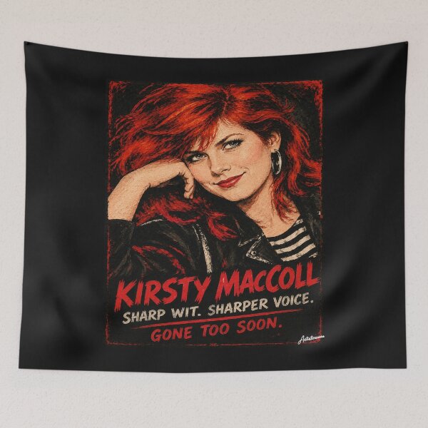 Item preview, Kirsty MacColl Sharp Wit British Pop Illustration Red Black Art designed and sold by Artisticanvas.