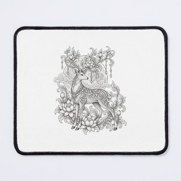 Item preview, Mystical Deer Moon Lotus Thai Art designed and sold by mamhew2456.