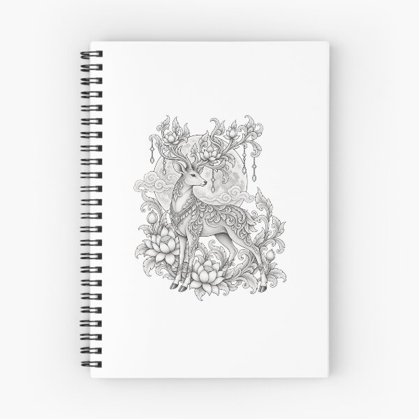 Item preview, Mystical Deer Moon Lotus Thai Art designed and sold by mamhew2456.