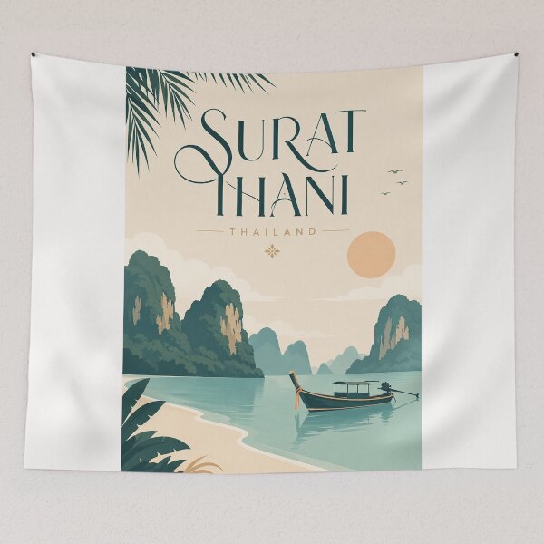 Item preview, Surat Thani Thailand Tropical Coast and Limestone Islands designed and sold by Places On Earth.