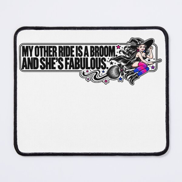 Item preview, BUMPS IN THE ROAD COLLECTION - ⭐ HALLOWEEN EDITION ⭐ - MY OTHER RIDE IS A BROOM. AND SHE’S FABULOUS. - BISEXUAL PRIDE  designed and sold by WheelieGdArt.