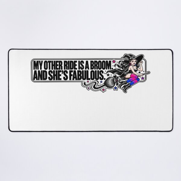 Item preview, BUMPS IN THE ROAD COLLECTION - ⭐ HALLOWEEN EDITION ⭐ - MY OTHER RIDE IS A BROOM. AND SHE’S FABULOUS. - BISEXUAL PRIDE  designed and sold by WheelieGdArt.