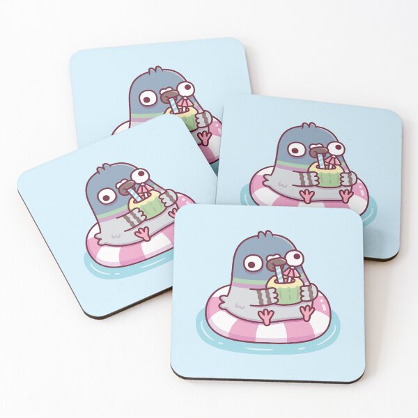 Item preview, Cute Derpy Pigeon Chilling On Pool Float designed and sold by rustydoodle.