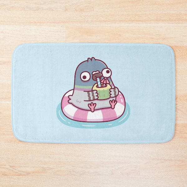 Item preview, Cute Derpy Pigeon Chilling On Pool Float designed and sold by rustydoodle.