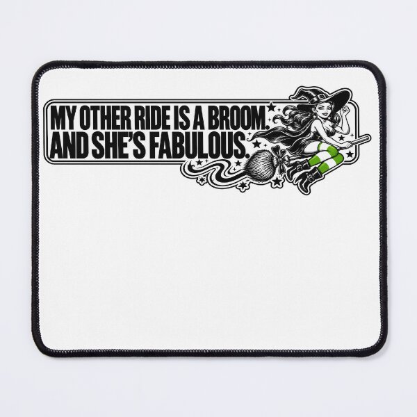 Item preview, BUMPS IN THE ROAD COLLECTION - ⭐ HALLOWEEN EDITION ⭐ - MY OTHER RIDE IS A BROOM. AND SHE’S FABULOUS. - GENDERQUEER PRIDE  designed and sold by WheelieGdArt.