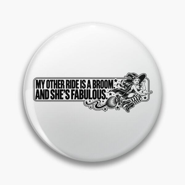 Item preview, BUMPS IN THE ROAD COLLECTION - ⭐ HALLOWEEN EDITION ⭐ - MY OTHER RIDE IS A BROOM. AND SHE’S FABULOUS. - WITCHY PRIDE  designed and sold by WheelieGdArt.