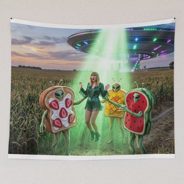 Item preview, Taylor Swift Abducted by Fruit Toast Aliens designed and sold by Uniqueartai.