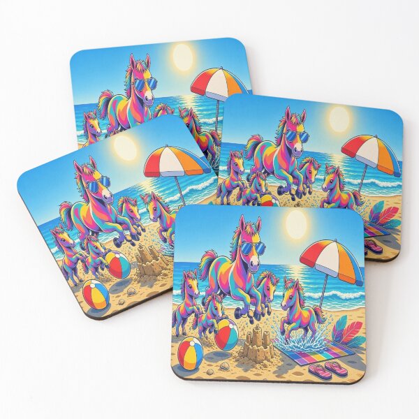 Item preview, Rainbow Horses on a Sunny Beach Adventure designed and sold by Breezes-of-Ida.