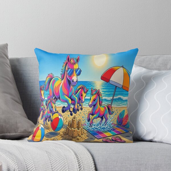 Item preview, Rainbow Horses on a Sunny Beach Adventure designed and sold by Breezes-of-Ida.