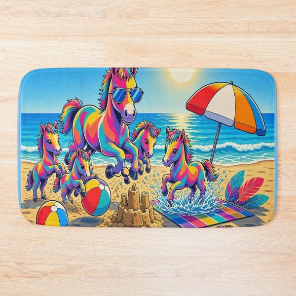 Item preview, Rainbow Horses on a Sunny Beach Adventure designed and sold by Breezes-of-Ida.