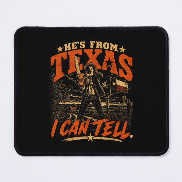 Item preview, Hes From Texas I Can Tell Chainsaw Horror Halloween Graphic designed and sold by DaveBevitt.