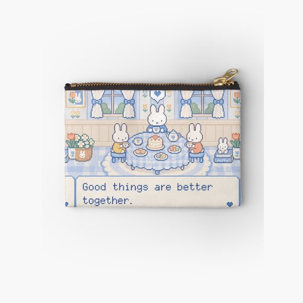 Item preview, Cute Bunny Tea Party Pixel Art Illustration Miffy designed and sold by Cozy Moss Studio.