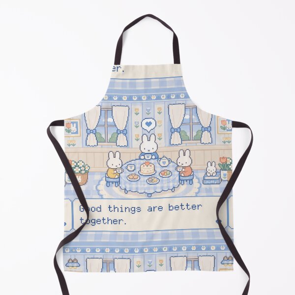 Item preview, Cute Bunny Tea Party Pixel Art Illustration Miffy designed and sold by Cozy Moss Studio.
