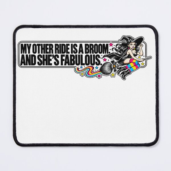 Item preview, BUMPS IN THE ROAD COLLECTION - ⭐ HALLOWEEN EDITION ⭐ - MY OTHER RIDE IS A BROOM. AND SHE’S FABULOUS. - PANSEXUAL PRIDE designed and sold by WheelieGdArt.