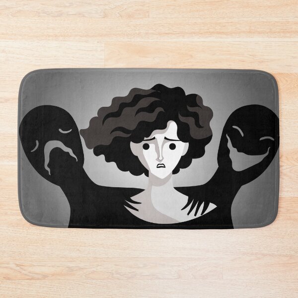 Item preview, woman with two contrasting happy and sad shadows designed and sold by matintheworld ( delcarmat ).