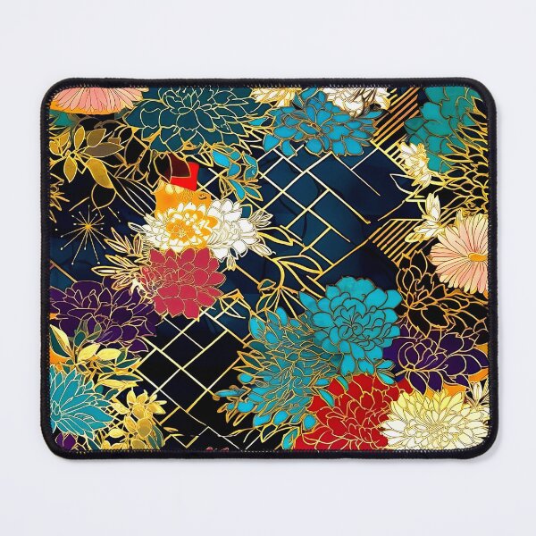 Item preview, Japanese Chiyogami Blue, White, Red Flowers Seamless Designs designed and sold by DEC02.
