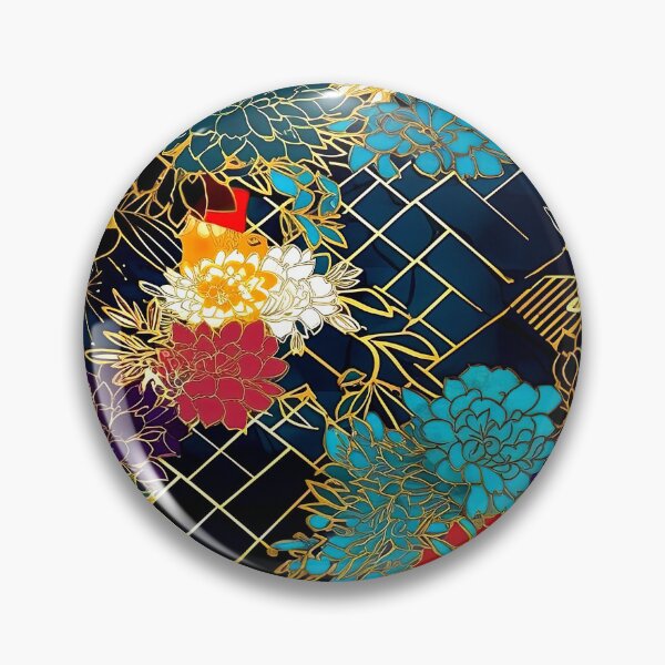 Item preview, Japanese Chiyogami Blue, White, Red Flowers Seamless Designs designed and sold by DEC02.