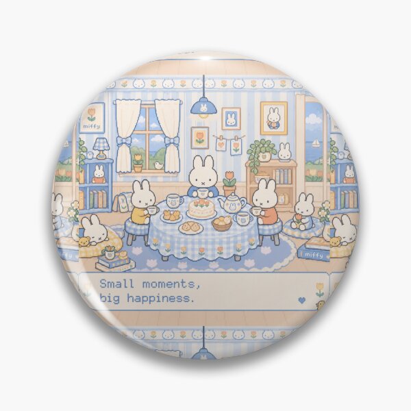 Item preview, Cozy Bunny Tea Room Pixel Art Illustration Miffy designed and sold by Cozy Moss Studio.