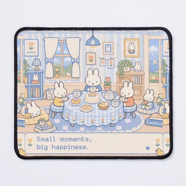 Item preview, Cozy Bunny Tea Room Pixel Art Illustration Miffy designed and sold by Cozy Moss Studio.