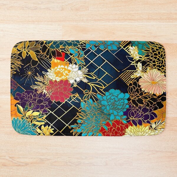 Item preview, Japanese Chiyogami Blue, White, Red Flowers Seamless Designs designed and sold by DEC02.