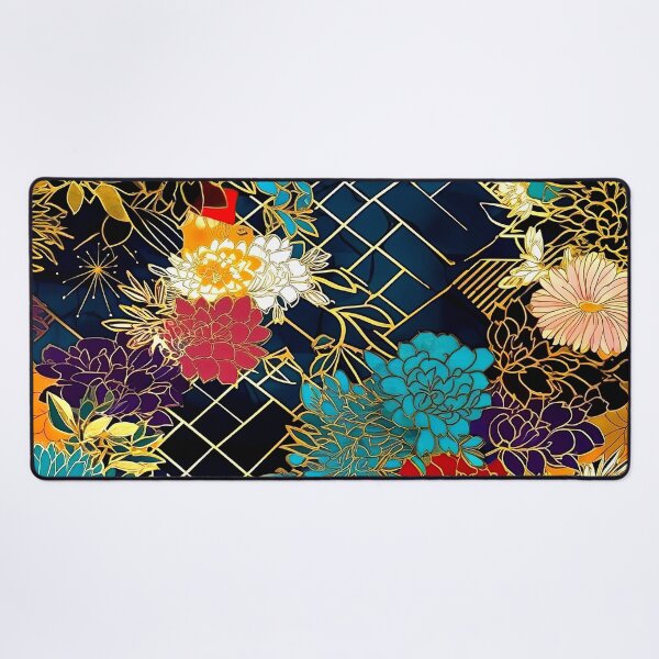 Item preview, Japanese Chiyogami Blue, White, Red Flowers Seamless Designs designed and sold by DEC02.