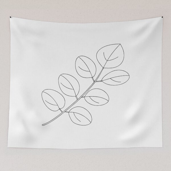 Item preview, Eucalyptus Branch Detailed 2 Line Art Gift designed and sold by OneLine Studio.
