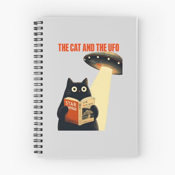 Item preview, Black Cat UFO Abduction Poster designed and sold by SeraDesignV.