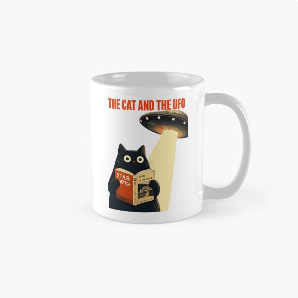 Item preview, Black Cat UFO Abduction Poster designed and sold by SeraDesignV.