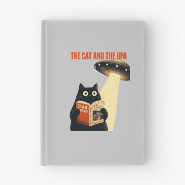 Item preview, Black Cat UFO Abduction Poster designed and sold by SeraDesignV.