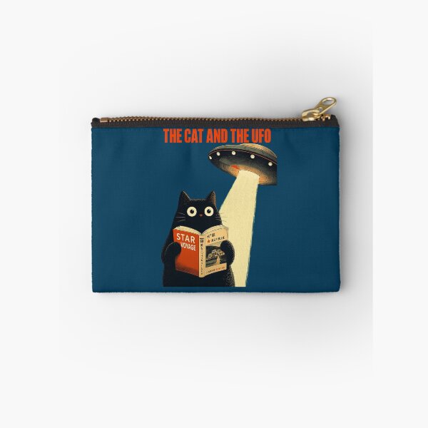 Item preview, Black Cat UFO Abduction Poster designed and sold by SeraDesignV.