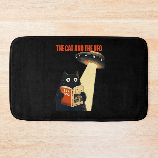 Item preview, Black Cat UFO Abduction Poster designed and sold by SeraDesignV.
