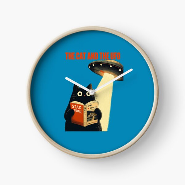 Item preview, Black Cat UFO Abduction Poster designed and sold by SeraDesignV.