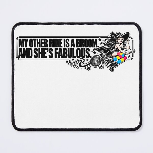 Item preview, BUMPS IN THE ROAD COLLECTION - ⭐ HALLOWEEN EDITION ⭐ - MY OTHER RIDE IS A BROOM. AND SHE’S FABULOUS. - PANSEXUAL PRIDE designed and sold by WheelieGdArt.