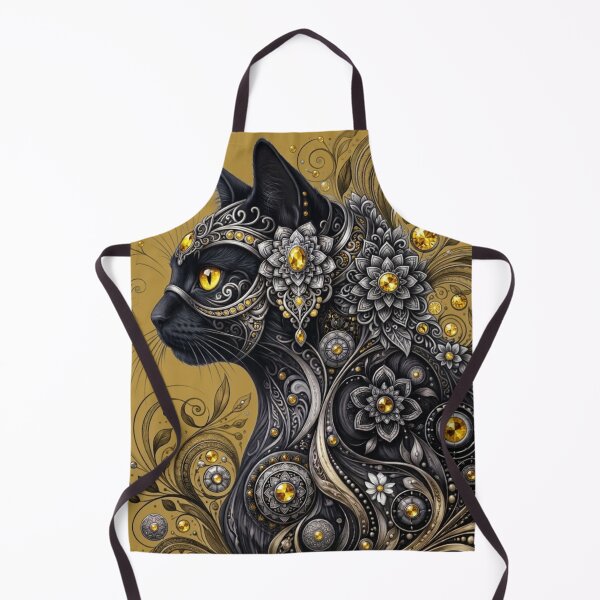 Item preview, Ornate Black Cat Jewels and Gold Swirls designed and sold by Mindworx21.
