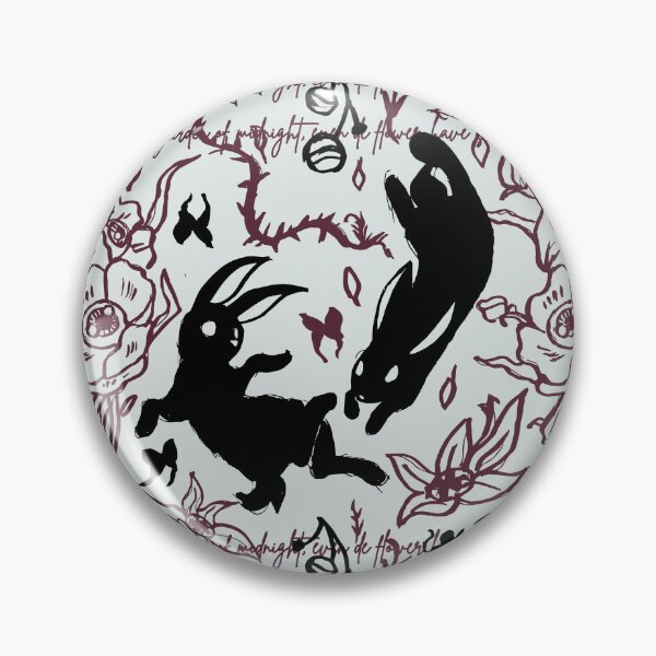 Item preview, Black rabbits falling into creepy flowers pattern designed and sold by Konopikyu.