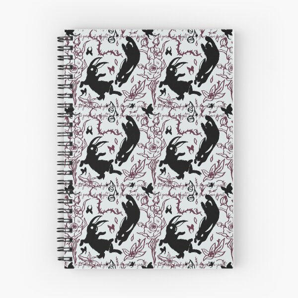Item preview, Black rabbits falling into creepy flowers pattern designed and sold by Konopikyu.