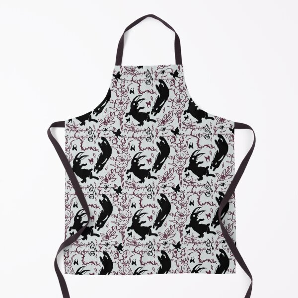 Item preview, Black rabbits falling into creepy flowers pattern designed and sold by Konopikyu.