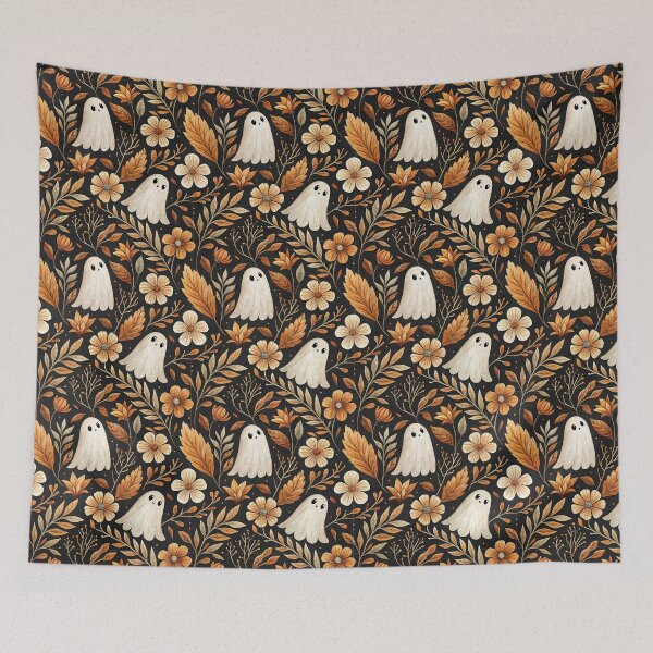 Item preview, Boho Halloween Ghost Seamless Pattern | Cute Autumn Floral Spooky Pattern designed and sold by NinthLantern.