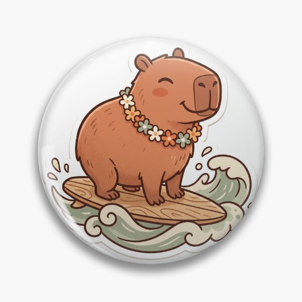 Item preview, Capybara Surf Beach Cute Kawaii Summer designed and sold by DofinaSur.