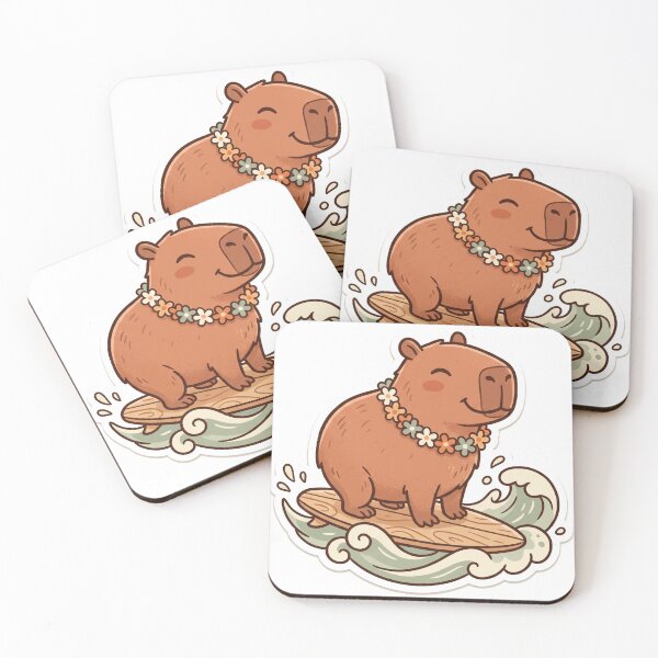 Item preview, Capybara Surf Beach Cute Kawaii Summer designed and sold by DofinaSur.