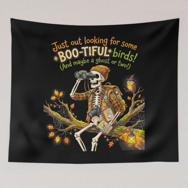 Item preview, Boo-Tiful Birds Funny Skeleton Birdwatching Halloween Bird designed and sold by DaphoLatara.
