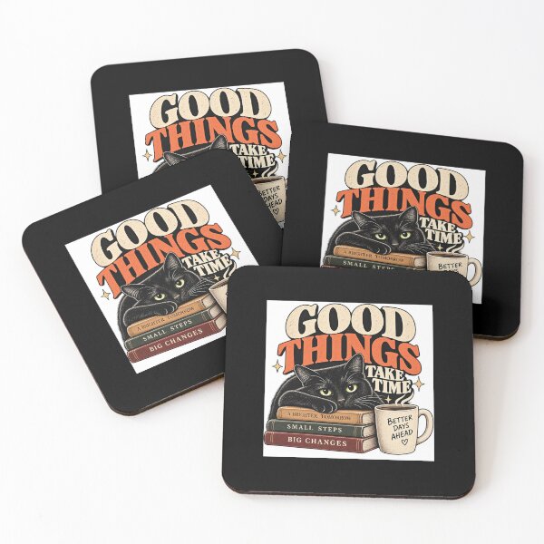 Item preview, Good Things Take Time Black Cat designed and sold by Layan Shehab.