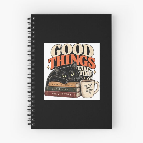 Item preview, Good Things Take Time Black Cat designed and sold by Layan Shehab.