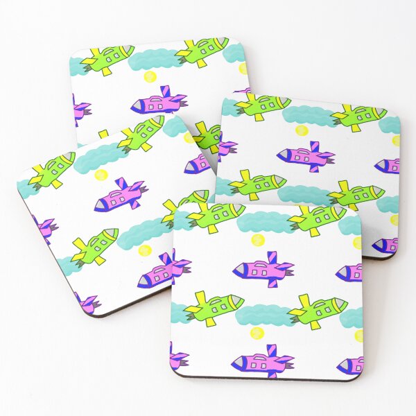 Item preview, Airplane Rockets Colorful Flying  designed and sold by MigWhimsy.