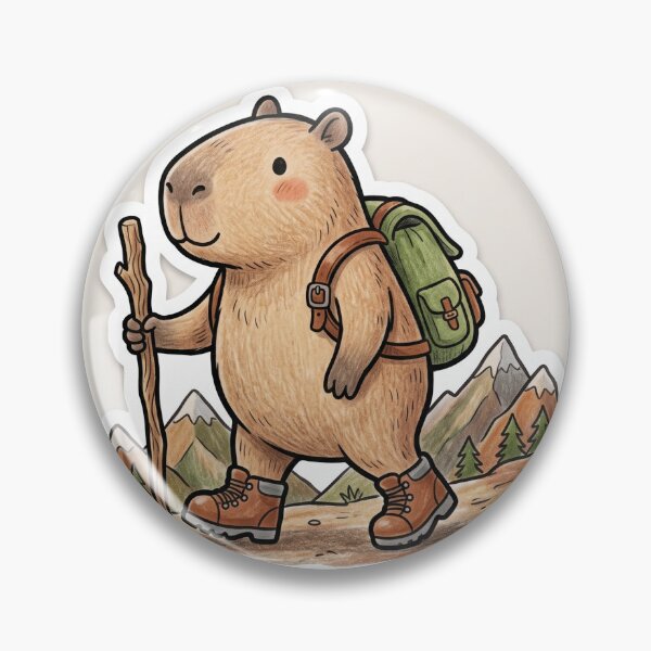 Item preview, Capybara Hiking Mountains Cute Outdoors designed and sold by DofinaSur.