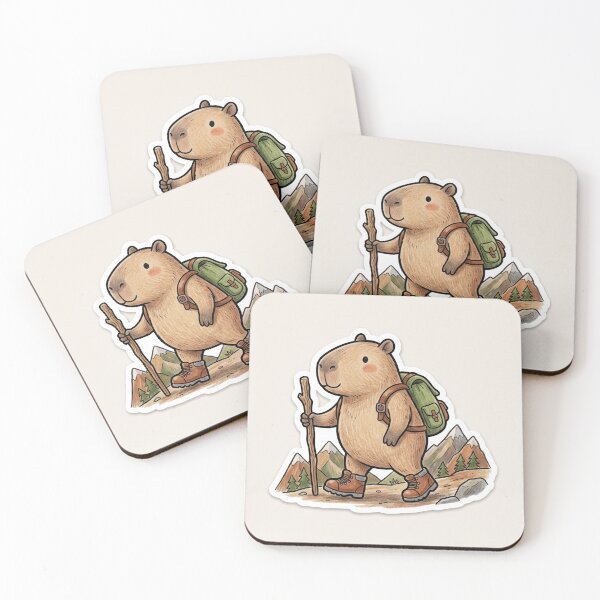 Item preview, Capybara Hiking Mountains Cute Outdoors designed and sold by DofinaSur.