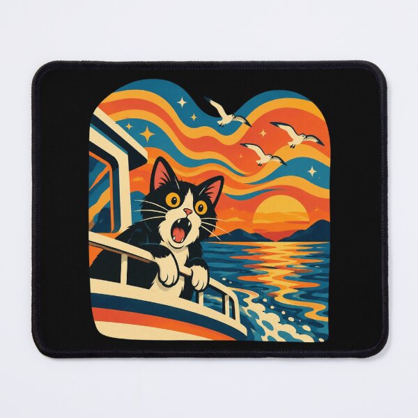 Item preview, The Meow Scream Funny Cat Edvard Munch Parody designed and sold by AvaLawley.