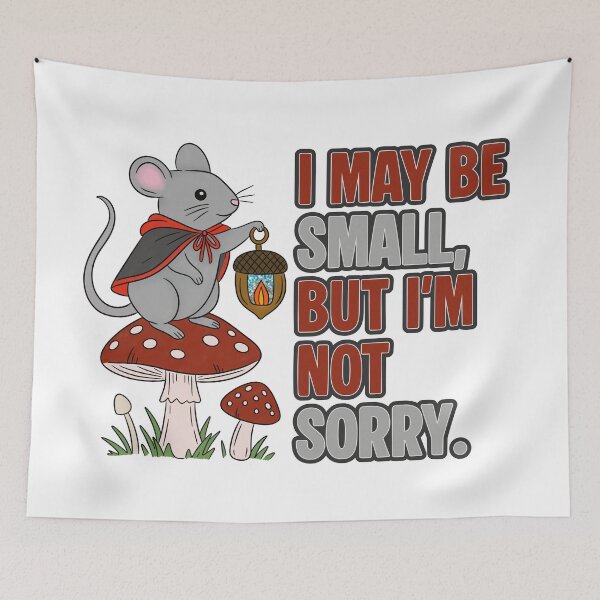 Item preview, Cute Cottagecore Mouse with Lantern — I May Be Small But I’m Not Sorry designed and sold by Ink & Kind Studio.