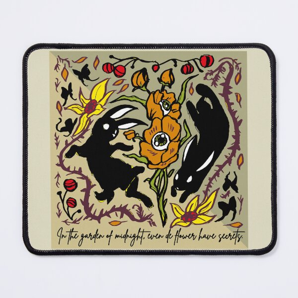 Item preview, Black rabbits falling into creepy flowers  designed and sold by Konopikyu.